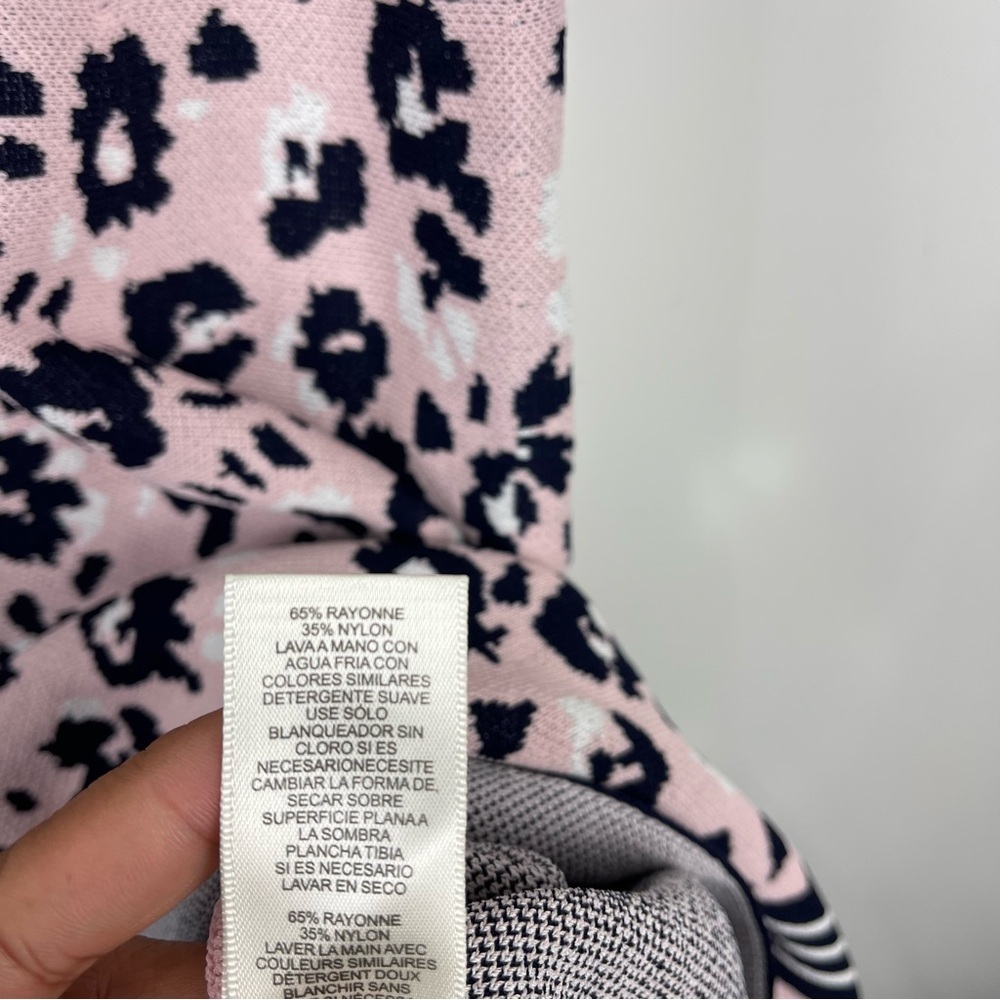 Eliza J Sleeveless Floral Dress Pink Blue Fit & Flare Work Party Spring Large - Picture 8 of 9